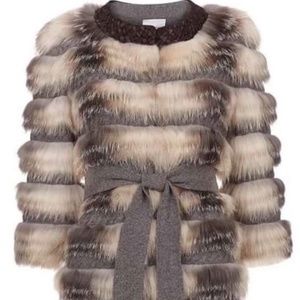 SYMETRIE YVES SALOMON ARCTIC FOX CASHMERE SWEATER COAT